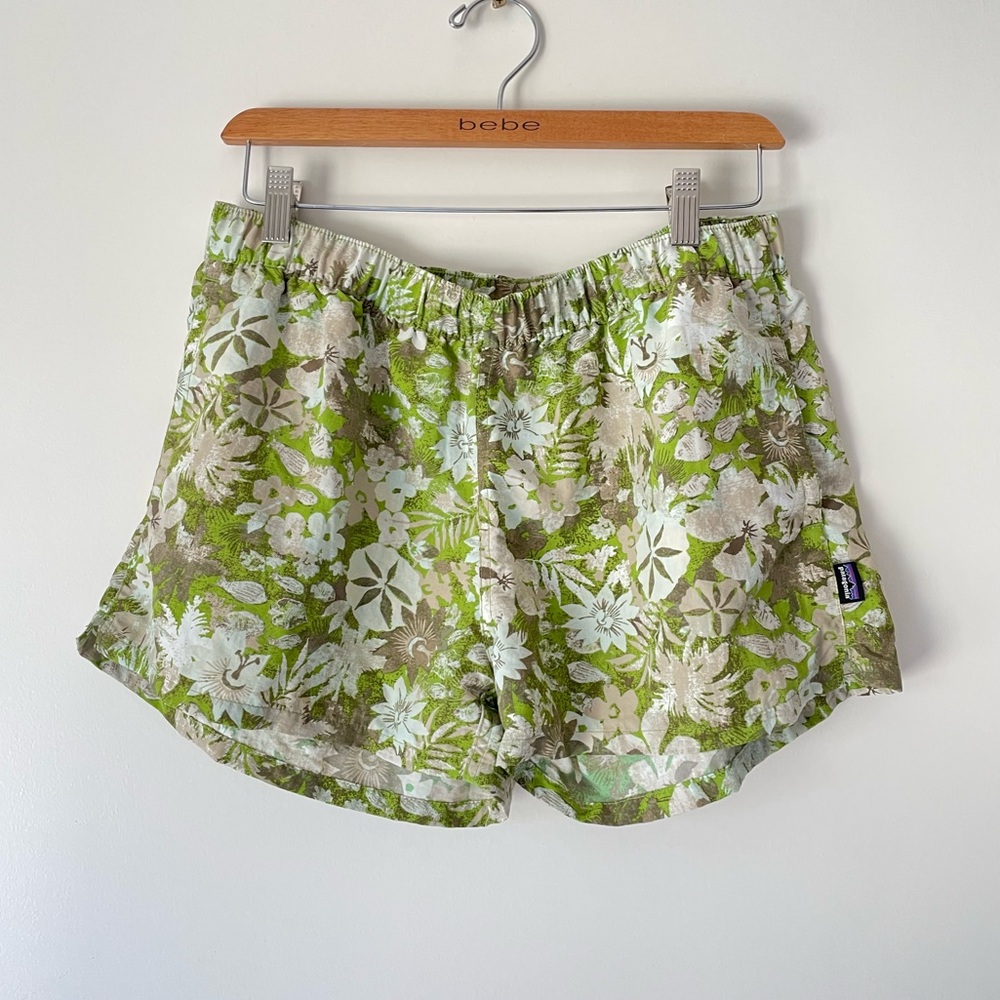 Patagonia Green Floral Athletic Shorts